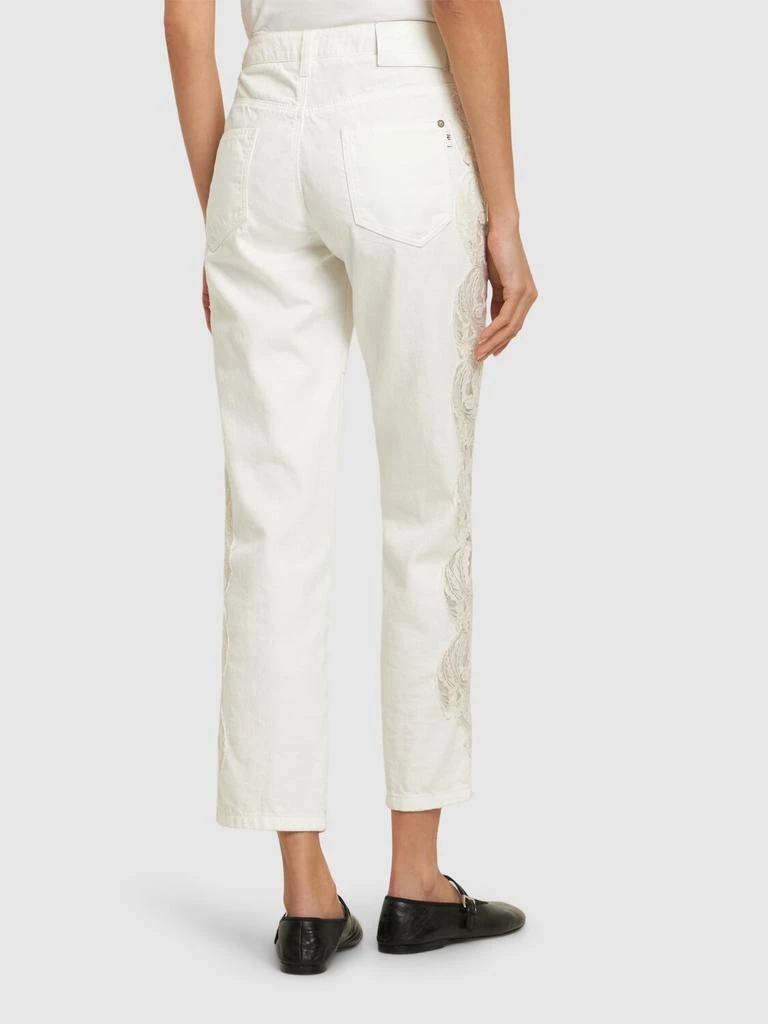 ERMANNO Embroidered Mid Rise Boyfriend Jeans 2