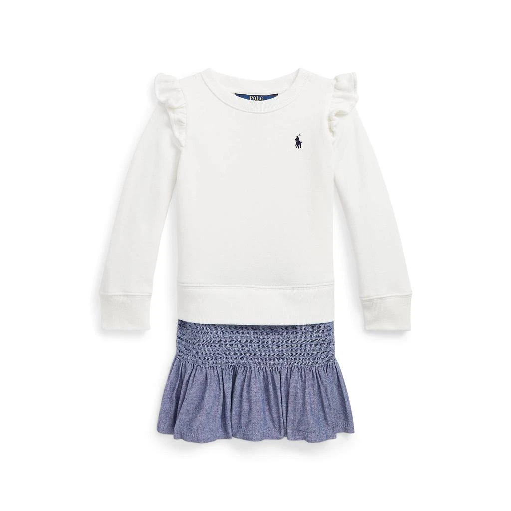 Ralph Lauren Chambray & Fleece Sweatshirt Dress (Toddler) 1
