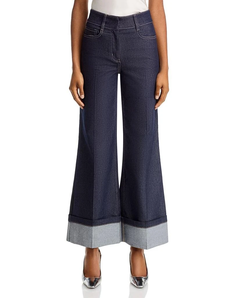 Generation Love Raquelita Sheen High Rise Wide Leg Jeans in Dark Denim Blue 7