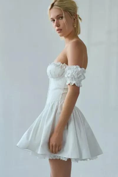 Glamorous Glamorous Drop-Waist Corset Lace-Trim Mini Dress 3