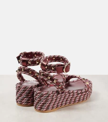 Valentino Rockstud Torchon espadrille sandals 2