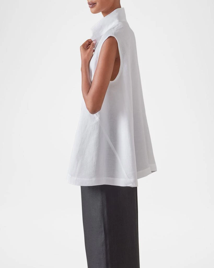 Eskandar Sleeveless Caucasus Shirt With Notch Collar (Long Length) 5