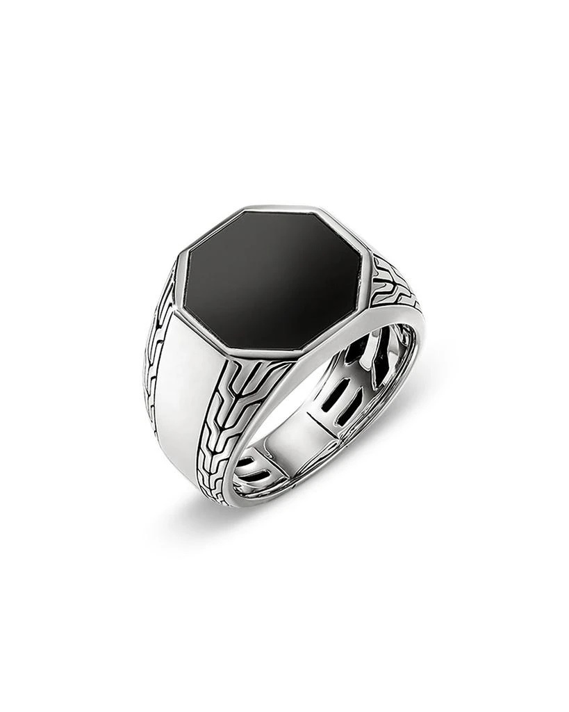 John Hardy Men
s Sterling Silver ID Onyx Signet Ring 3