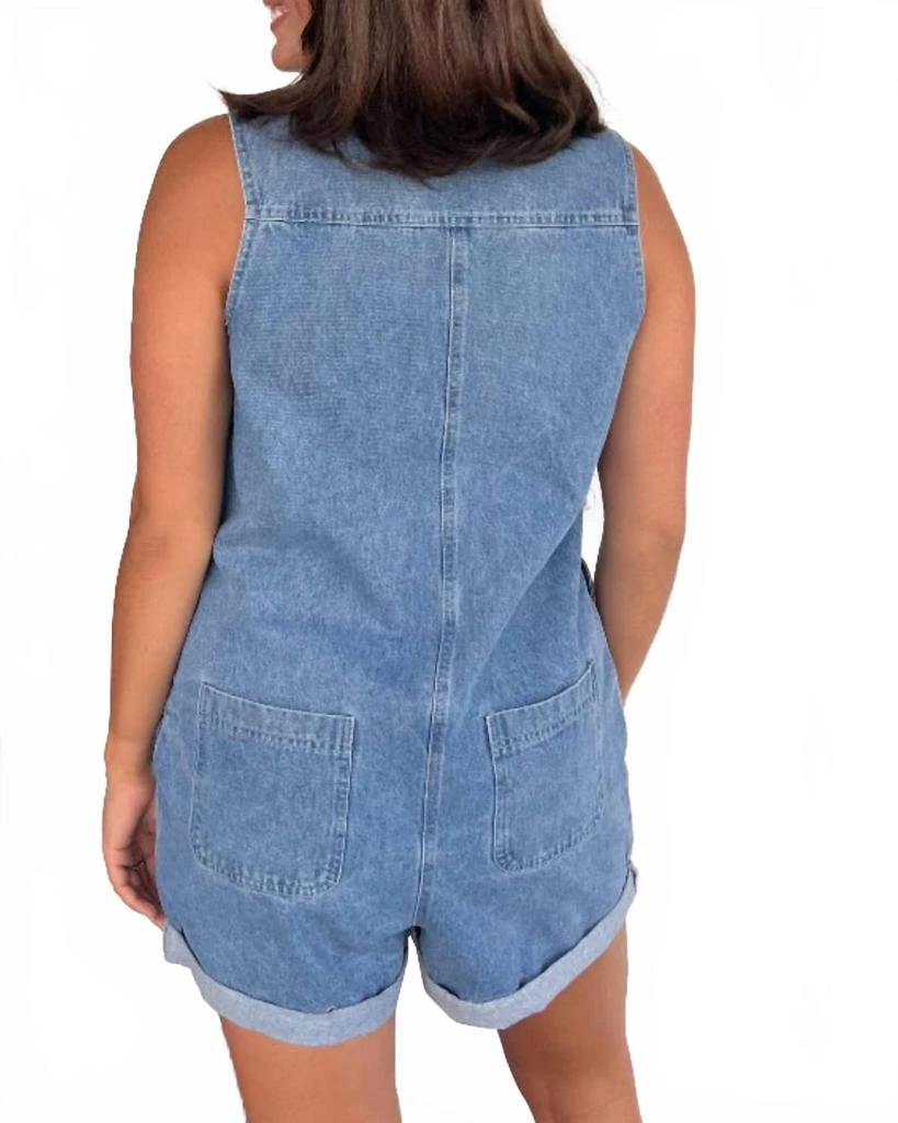 Show Me Your Mumu Jett Denim Romper In Blue 2