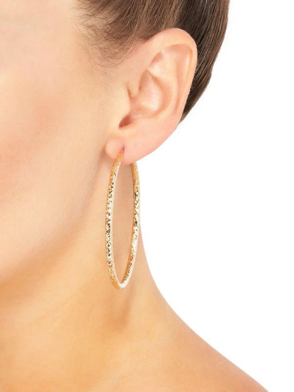 Saks Fifth Avenue 14K Yellow Gold Tube Hoop Earrings 2