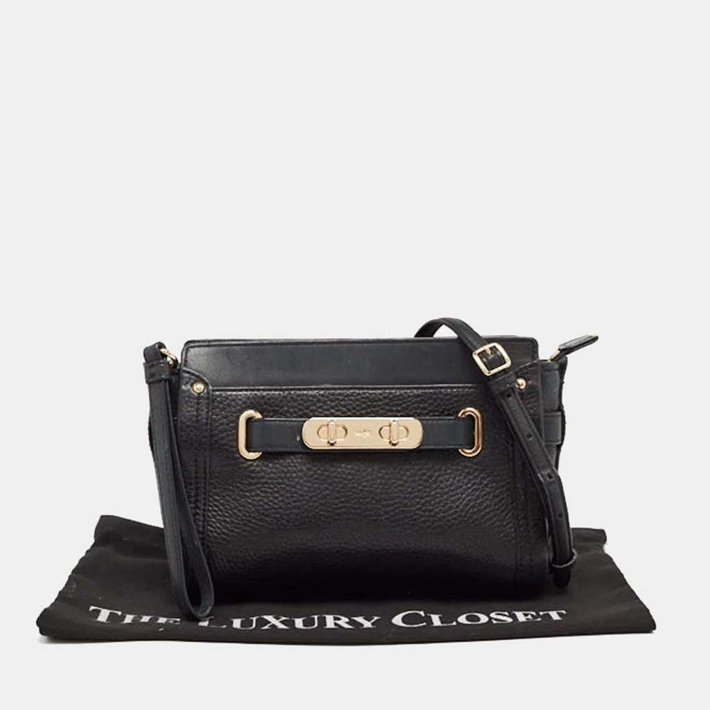 Coach Coach Black Leather Swagger Wristlet Crossbody Bag 14