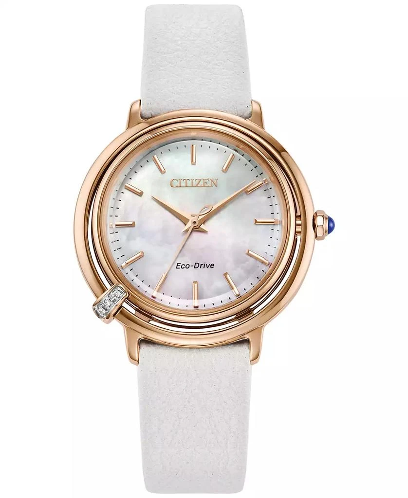 Citizen Eco-Drive Women
s L Arcly Diamond Accent Rose Gold-Tone Stainless Steel Bracelet Watch 31mm 4