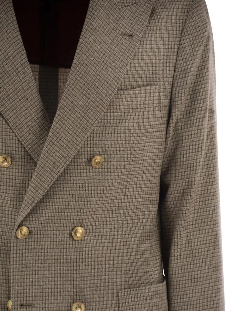 Brunello Cucinelli Brunello Cucinelli Checked Flannel One-And-A-Half Breasted Deconstructed Blazer 4