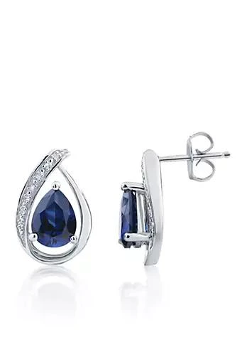 Belk 
Co. Sapphire 
Diamond Earrings in Sterling Silver