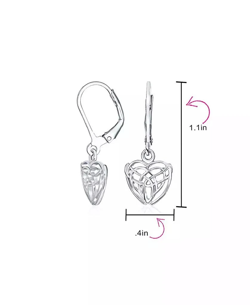 Bling Jewelry Delicate Celtic Knot Dangle Earrings Sterling Silver Heart Shape BFF Friendship 3