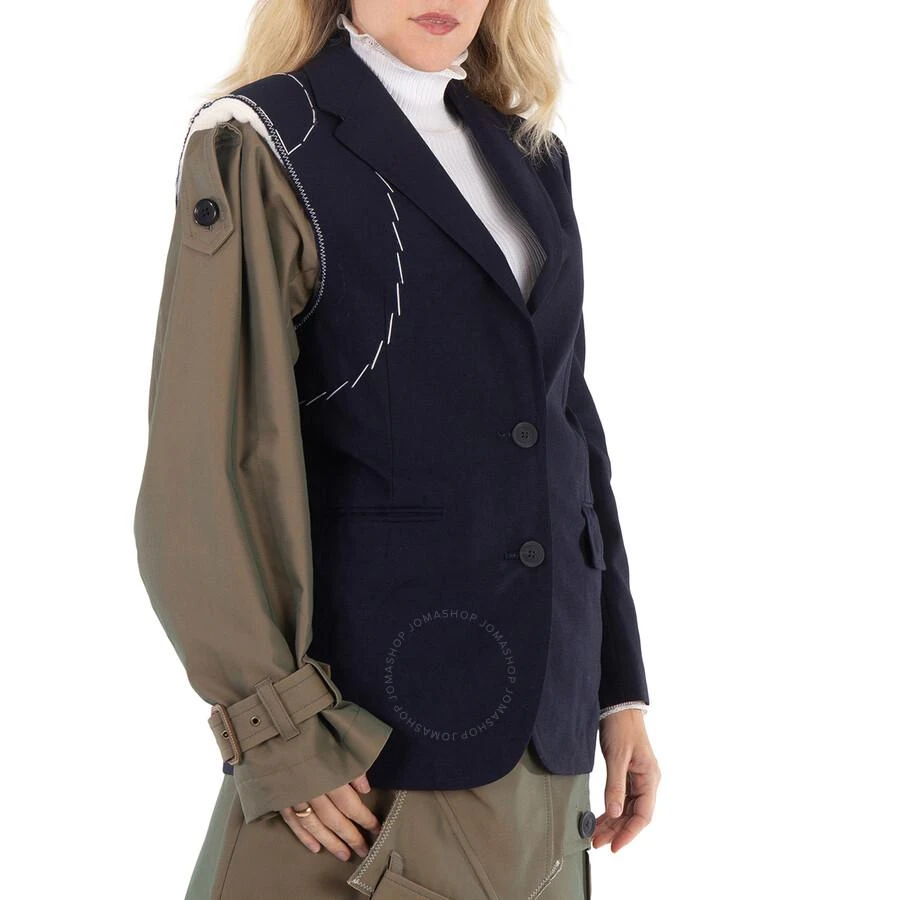 Kolor Kolor Ladies Navy Deconstructed Panelled Single-Breasted Blazer, Brand Size 2 (Medium) 2