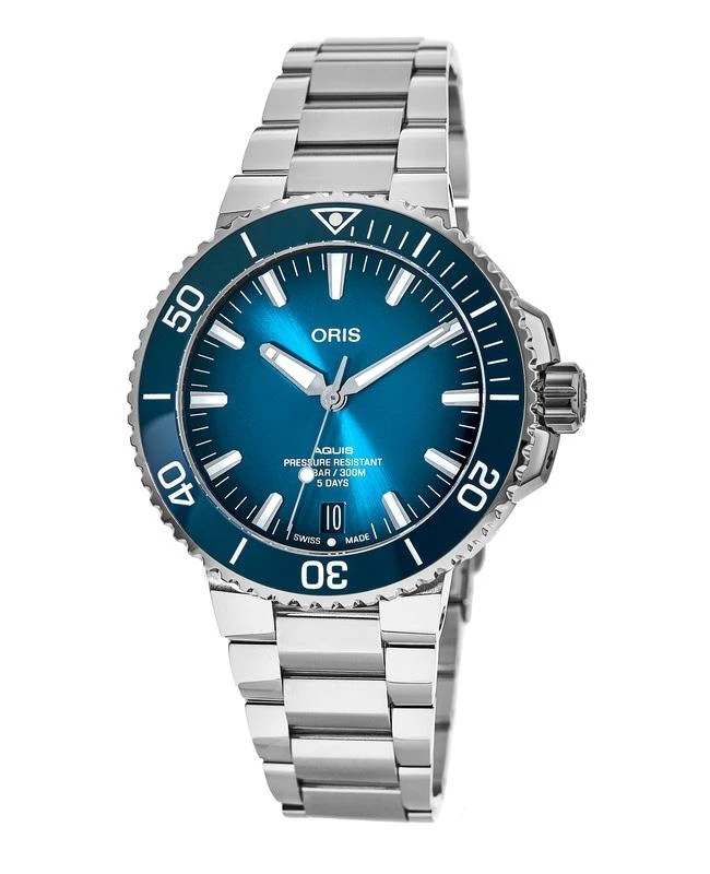 Oris Oris Aquis Date Automatic Blue Dial Ceramic Bezel Steel Men's Watch 01 400 7763 4135-07 8 24 09PEB 1