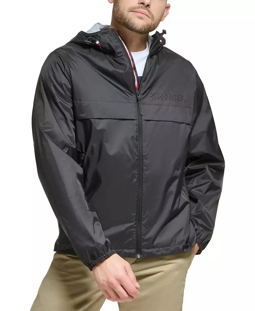 Tommy Hilfiger Men's Stretch Hooded Zip-Front Rain Jacket 1