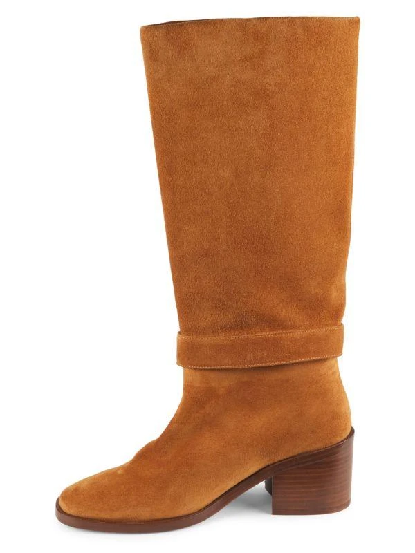 Clergerie Tall 56MM Suede Stacked Heel Boots 4