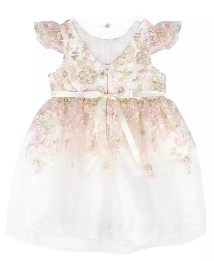 Rare Editions Baby Girls Floral Embroidered Mesh Party Dress 2
