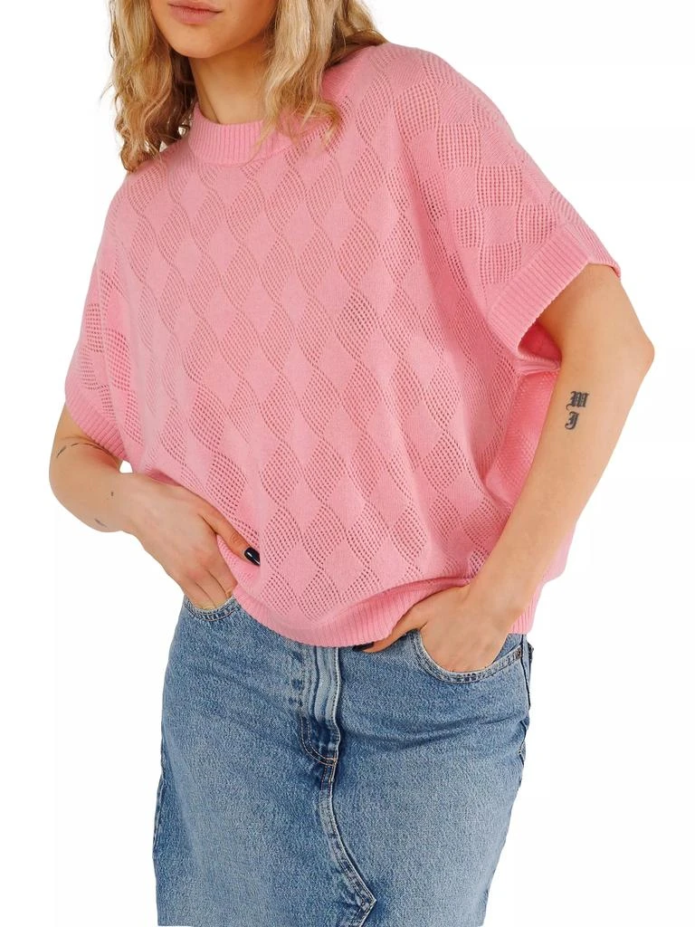 CRUSH CASHMERE Pea Pointelle-Knit Cashmere Sweater 7