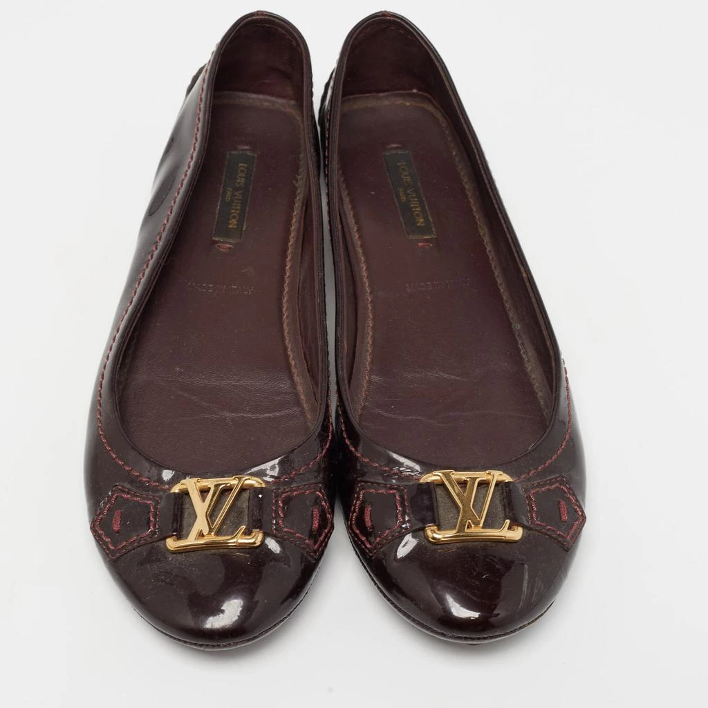 Louis Vuitton Louis Vuitton Burgundy Patent Leather Oxford Ballet Flats Size 36.5 3