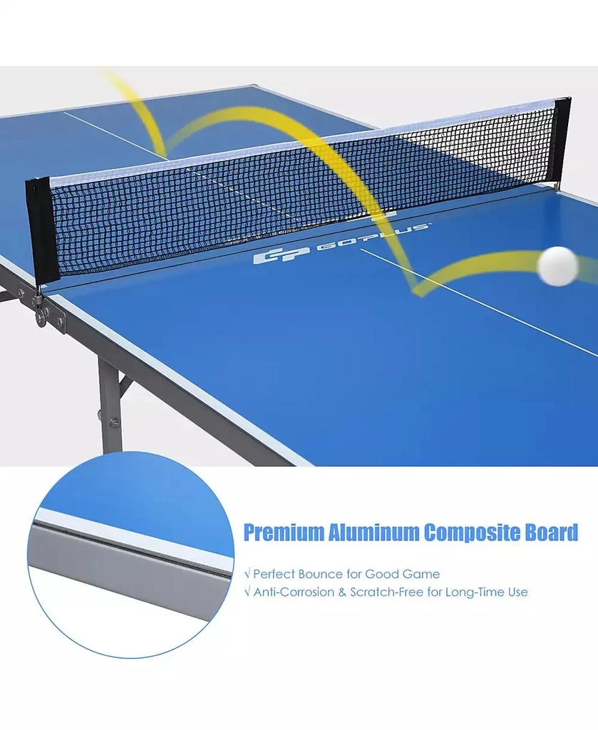 Costway 6 x3  Portable Tennis Ping Pong Folding Table w/Accessories 8