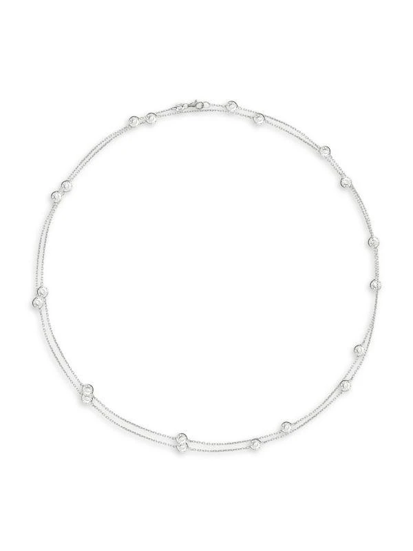 Gabi Rielle Chain Happy Sterling Silver & Crystal Necklace 1