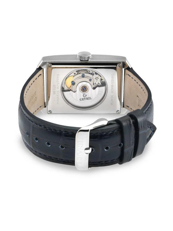 Gevril ​Manhattanhenge Stainless Steel 
Leather-Strap Watch/31MM x 39MM 2