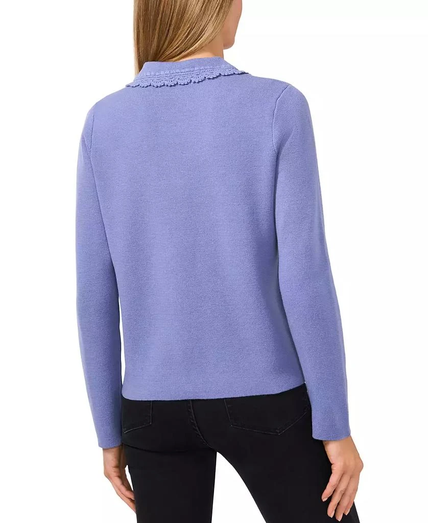 CeCe Women's Lace-Collar Button-Front Cardigan 2