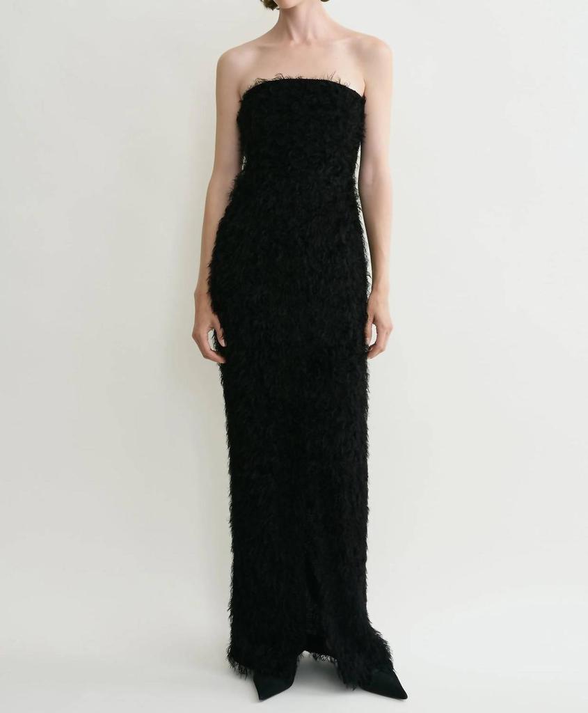 【TOTEME】One-shoulder ribbed-knit midi dress ミニドレス Ribbed-knit one-shoulder midi dress in black - Toteme