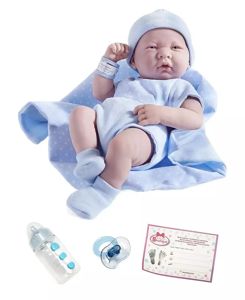 JC TOYS La Newborn14 " Real Boy Baby Doll Blue Outfit