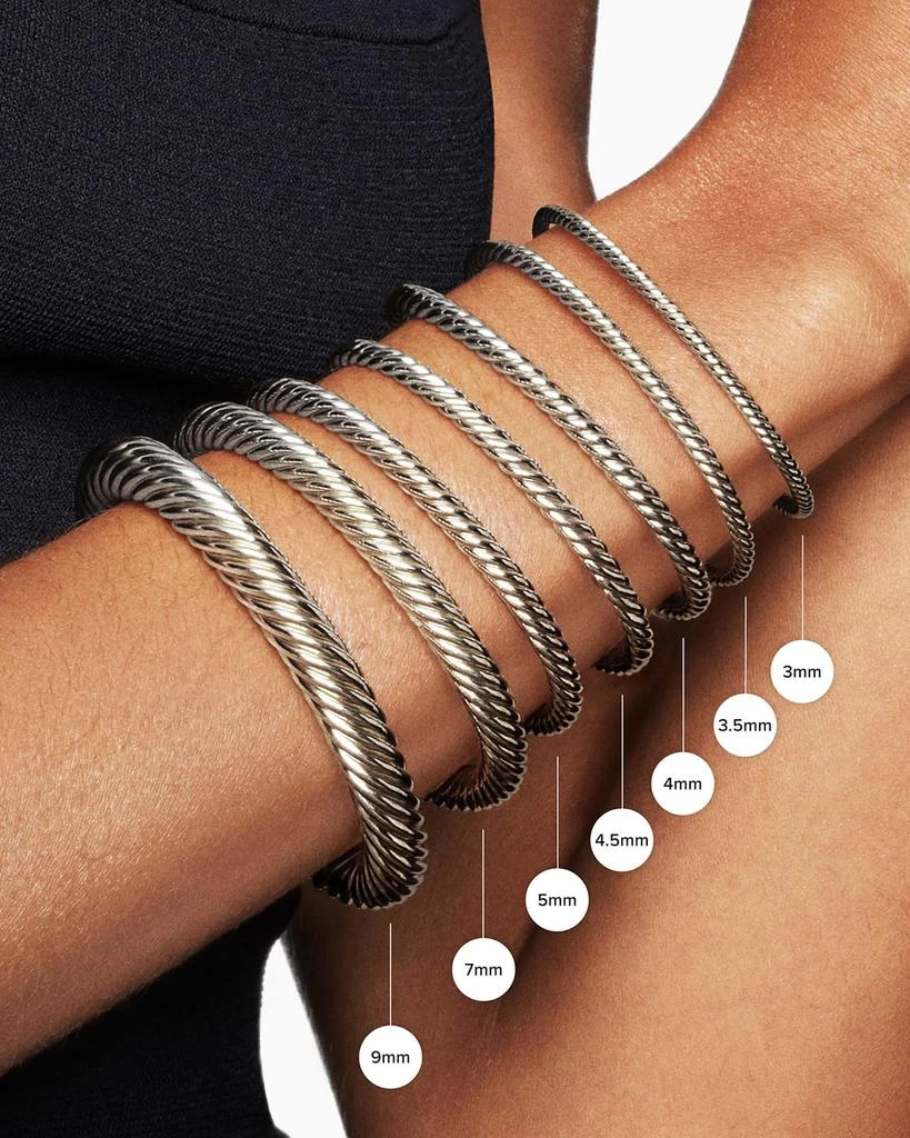 David Yurman Cable Flex Bracelet with Gemstone in Silver and 14K Gold, 4mm 5