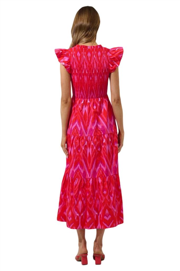 Sugarlips Sugarlips - Blevin Ikat Smocked Tiered Maxi Dress