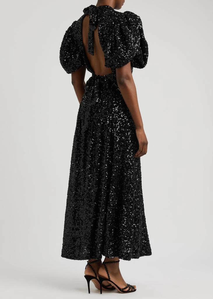 navy blue dress for baby girl Carnation Sequin Halter Midi Dress / Gold | Meshki