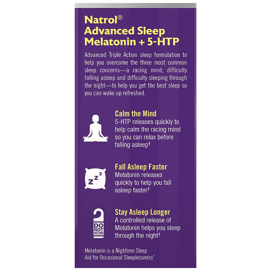 Natrol Advanced Sleep Melatonin + 5-HTP, Time Release Bi-Layer Tablets