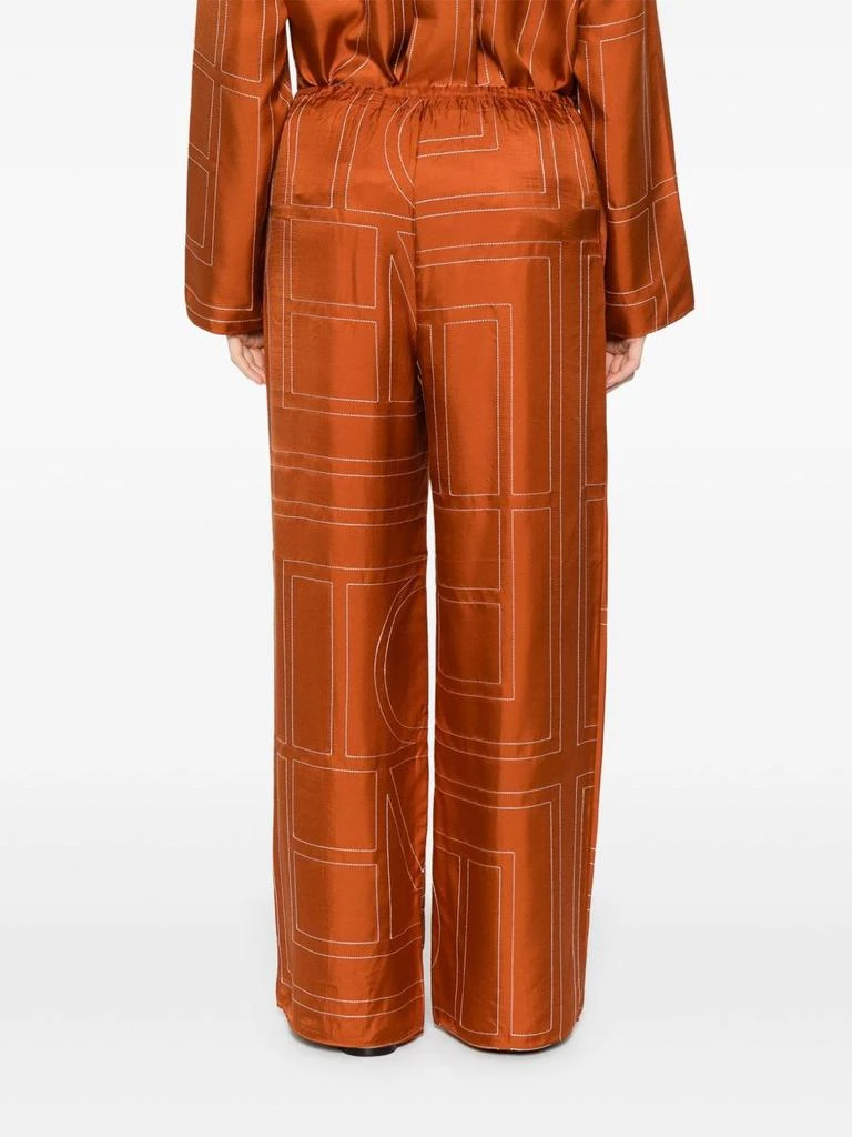 Totême TOTEME - Monogram Silk Pajama Pants 1