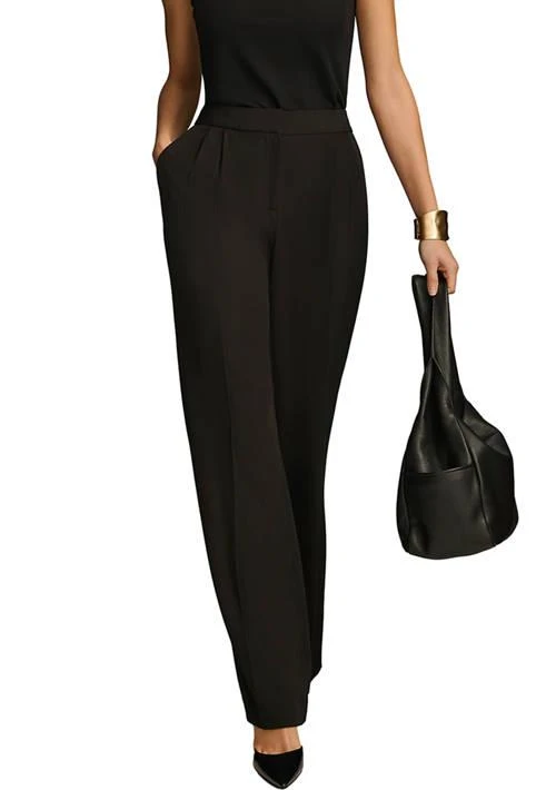 Donna Karan Karan Womens Soft Suiting Wide Leg Pants