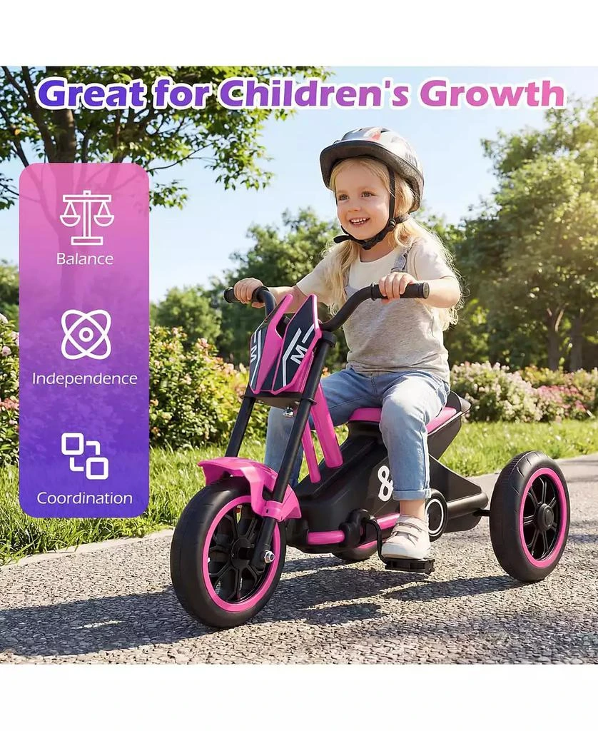 Mecale Kids Tricycle 3-Wheel Toddler Bike with Foot Pedals Forward Backward-Pink 4