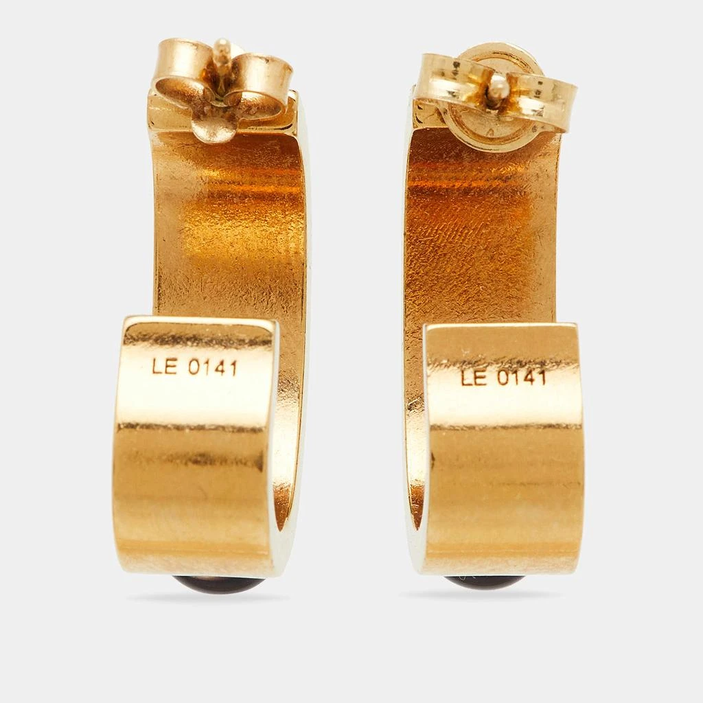Louis Vuitton Louis Vuitton Gold Tone Gimme A Clue Hoop Earrings 3