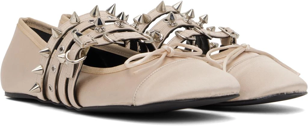 ABRA Beige Spike Ballerina Flats 4