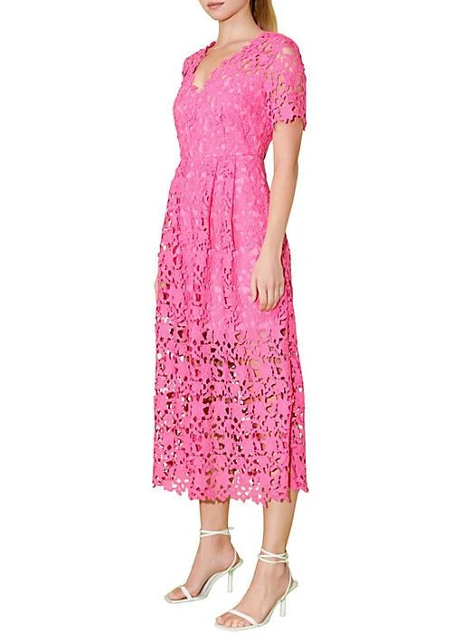 Endless Rose Rose All Over Lace Short Sleeves Midi Dress 3