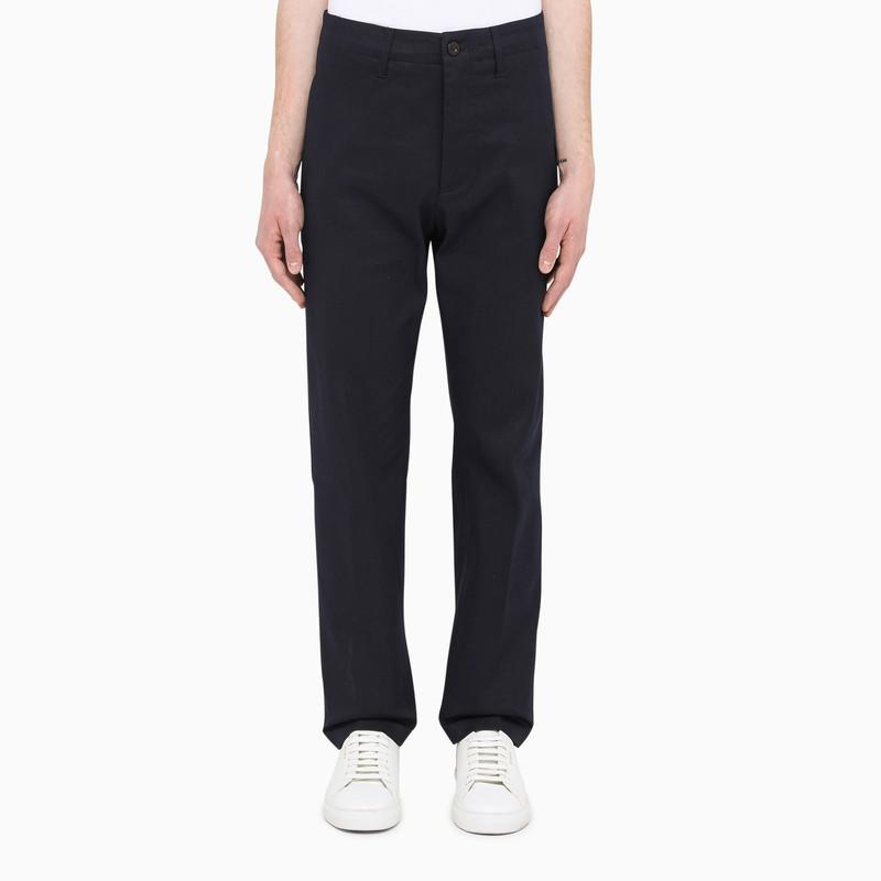 Department 5 Navy gabardine slim trousers