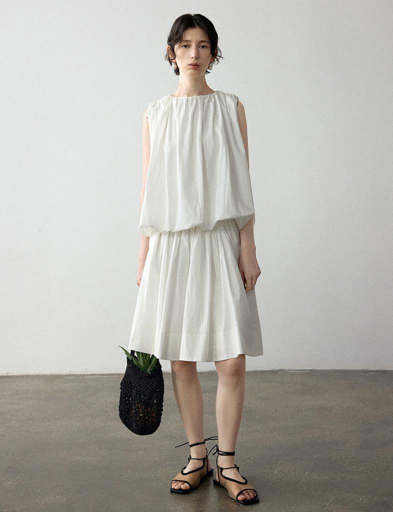 Pixie Market White Puff Parachute Top-PREORDER