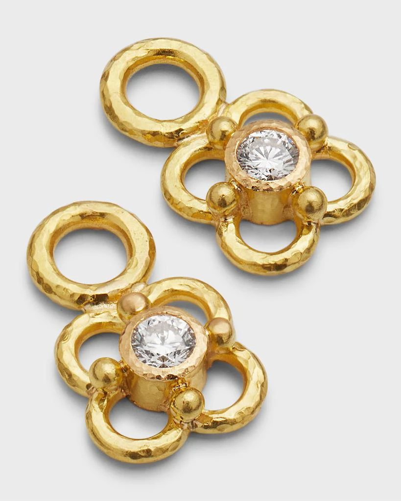 Elizabeth Locke 19K Gold Diamond Flower Earring Pendants 3