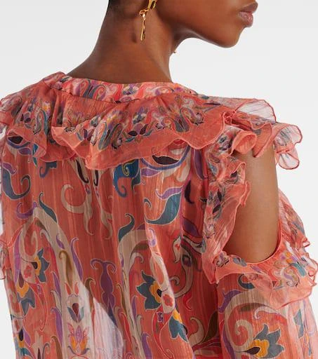 ETRO Printed ruffled silk blouse 6