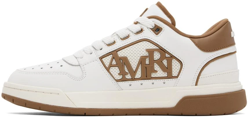 AMIRI White & Brown Classic Low Sneakers 3