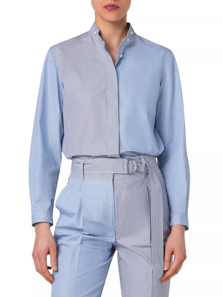 Akris Parasol Stripe Cotton Shirt 7