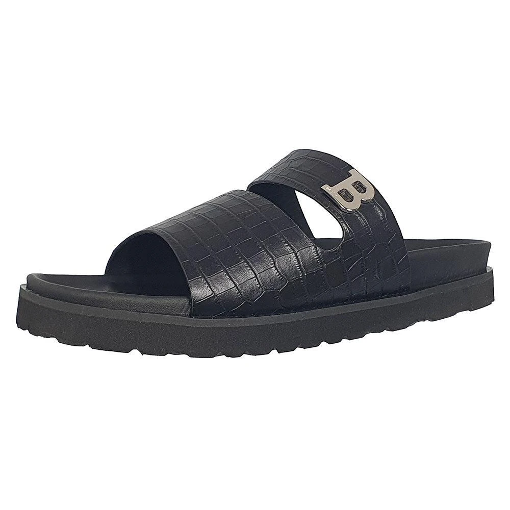 Bally Syxten 6302328 Men
s Black Embossed Calf Leather Sandals