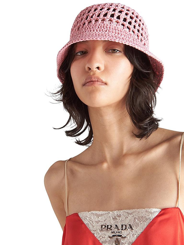 Prada Raffia Bucket Hat - Hats - Free Shipping - BeyondStyle