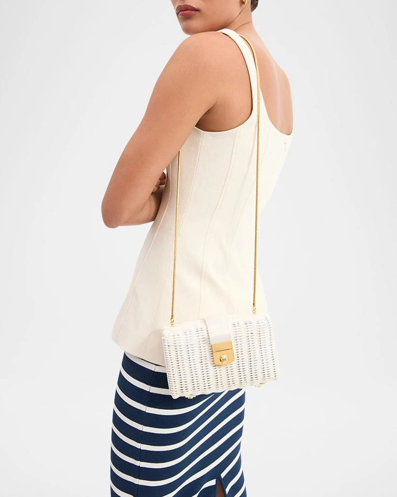 VERONICA BEARD Lock Box Rattan Clutch Bag 2