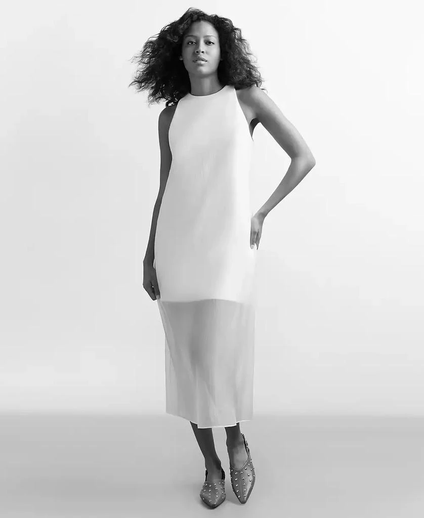 Kenneth Cole Women's Sheer-Overlay Midi Dress 6