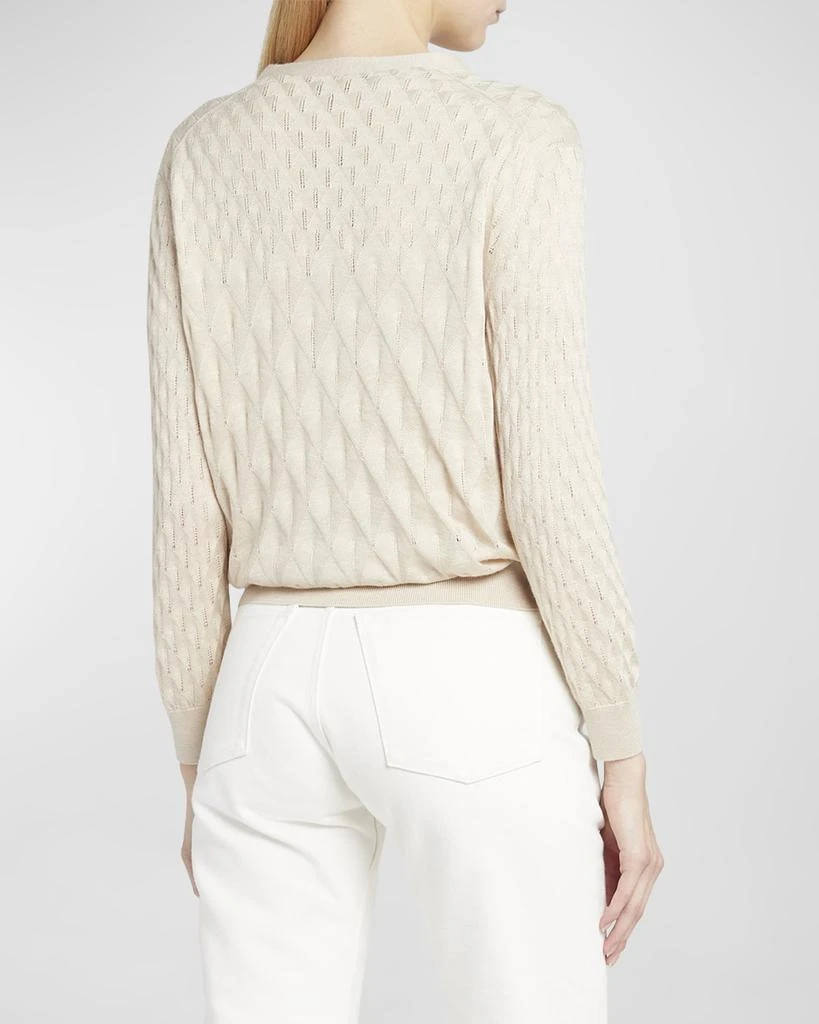 Loro Piana Takao Cashmere Open-Knit Crewneck 5