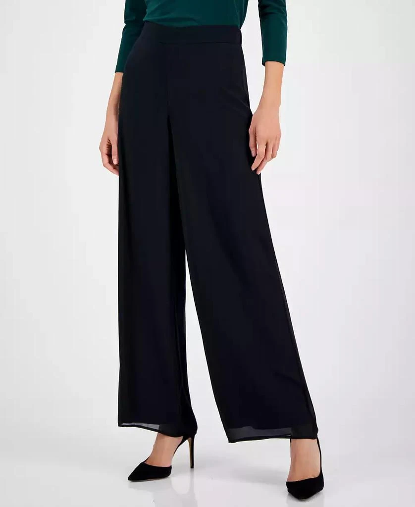 Anne Klein Women's High-Rise Pull-On Wide-Leg Pants 1