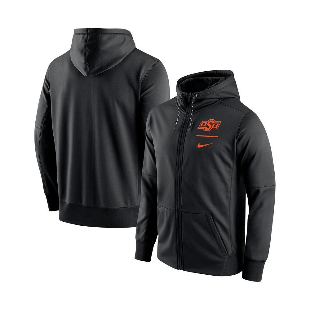 NIKE Men's Black Oklahoma State Cowboys Logo Stack Performance Full-Zip Hoodie 1